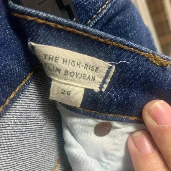 Women’s Madewell The High-Rise Slim BoyJean Fringe Denim Jeans - Picture 4 of 4